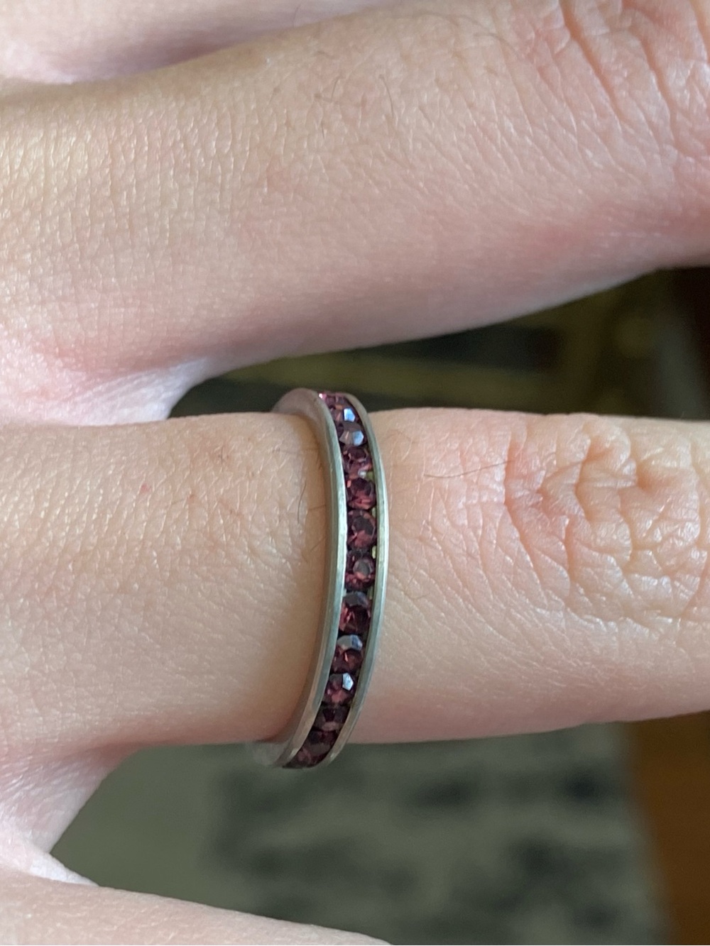 925 Amethyst channel ring